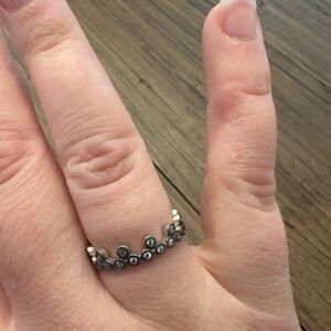 Freida Rothman Sterling Silver Textured Stackable Band Ring - Silver